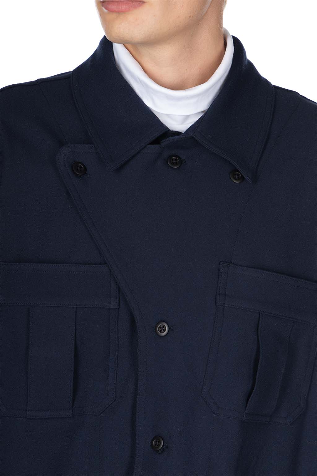 ts(s) - THERMOLITE Stretch Cloth Military Shirt Jacket-Navy